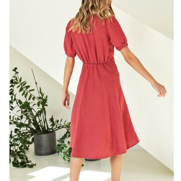 NWOT Linen A-Line Dress - Size S/M, Yellow - Picture 3 of 14